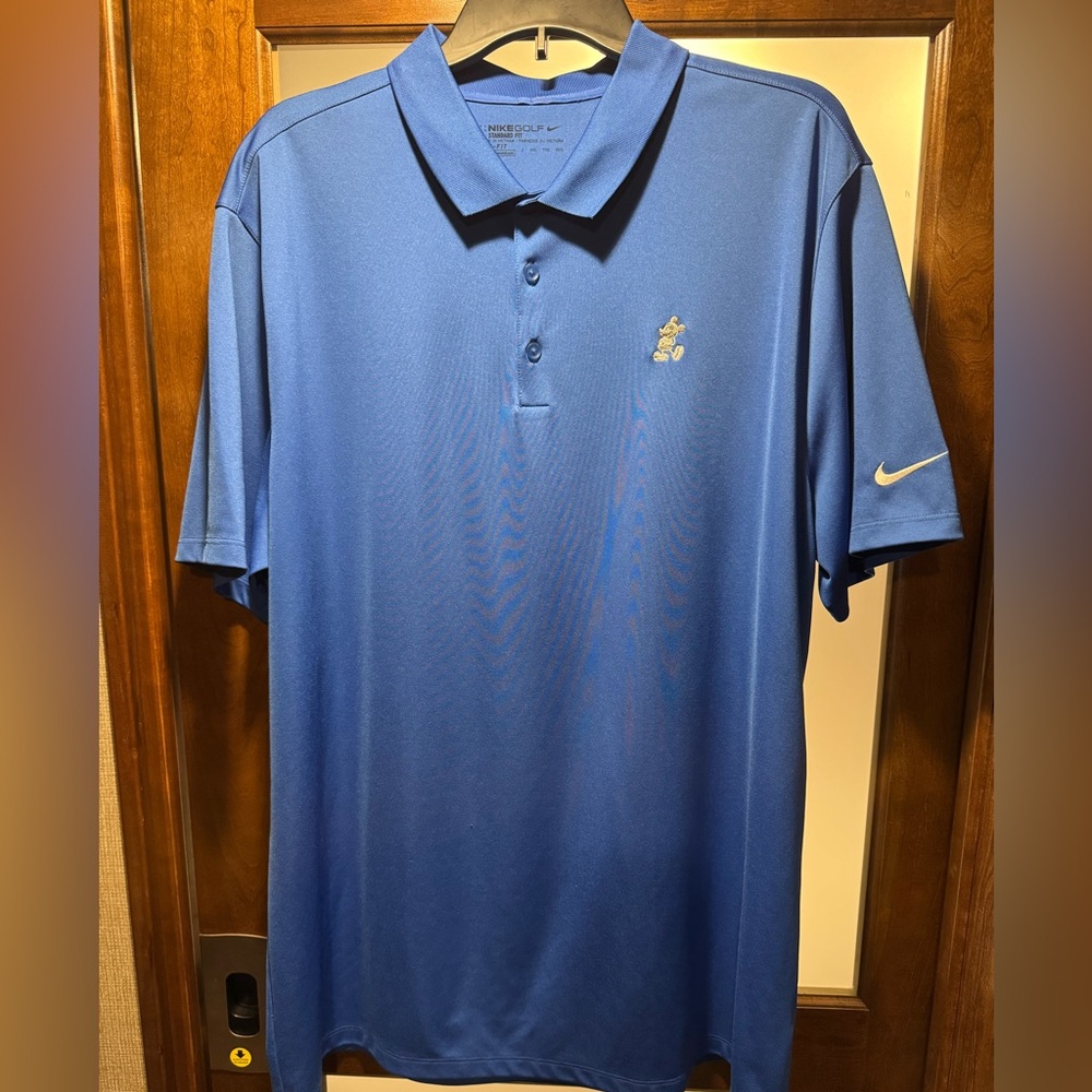 Nike Golf Disney Parks Blue Athletic Polo Shirt